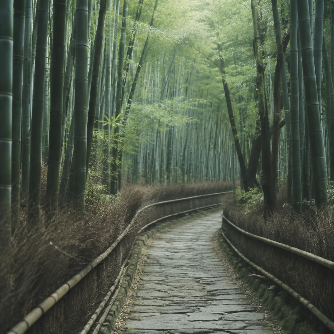Un paisible jardin japonais couvert de mousse et ponctué de pas japonais